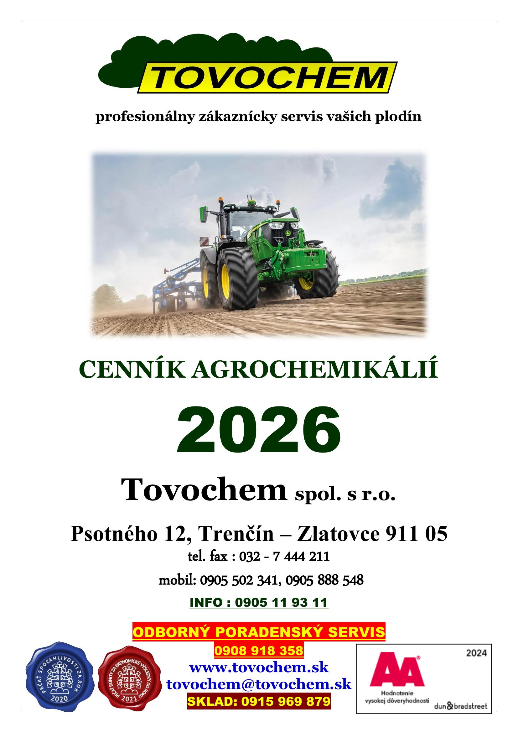 TOVOCHEM CENNIK 2026